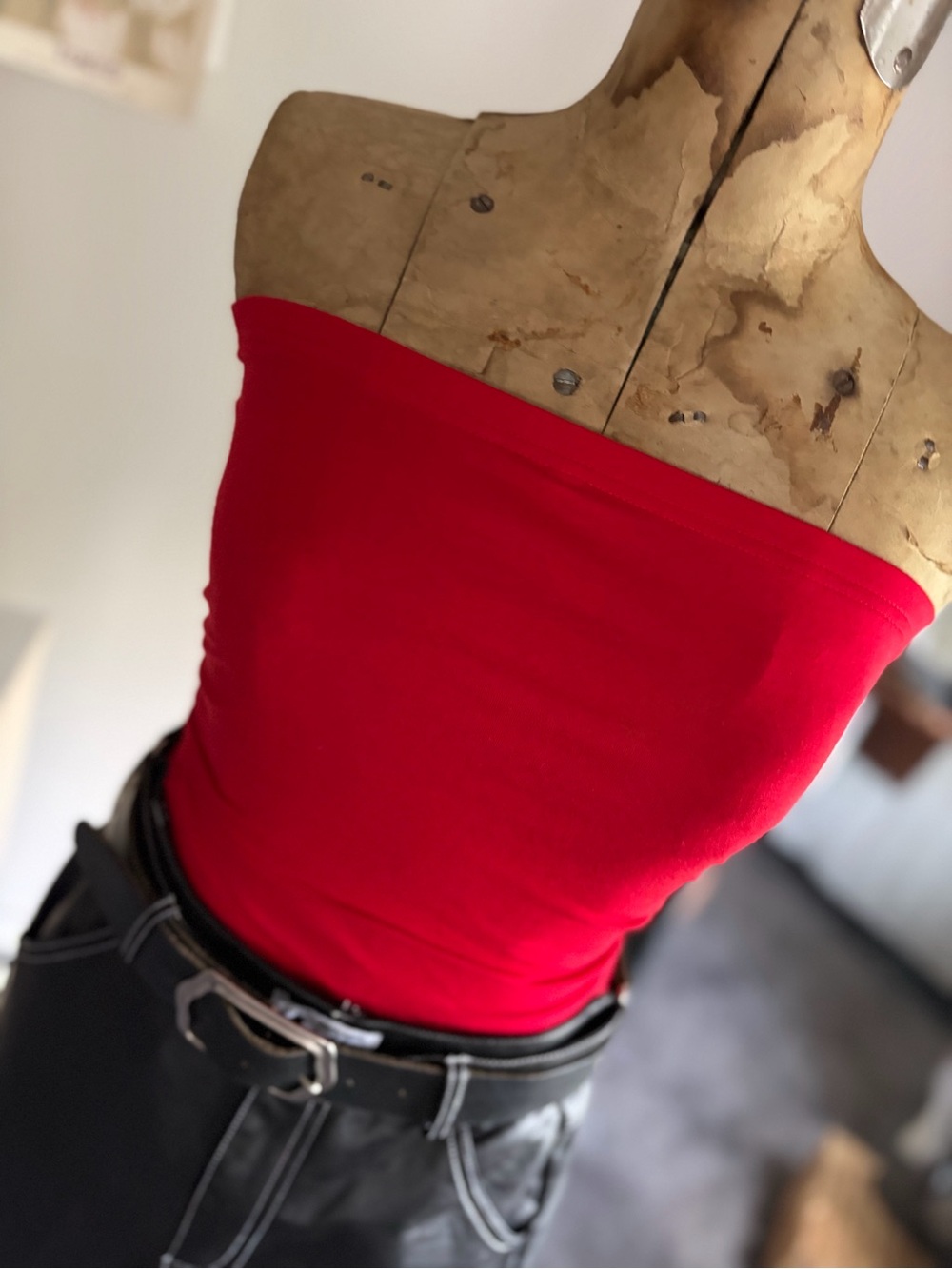 Tankaneo Red Ruched Tube Top Bandeau NWT
